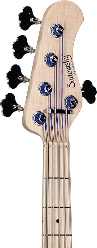 Sadowsky MetroLine 21-Fret Vintage M/J Bass, 5-String (with Gig Bag), Ocean Blue, Serial Number SML L 003545-23, Headstock Left Front