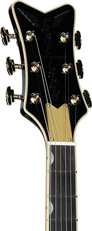 Gretsch G6134TG Limited Edition Paisley Penguin Electric Guitar (with Case), Black Paisley Penguin, Serial Number JT23114463, Headstock Left Front