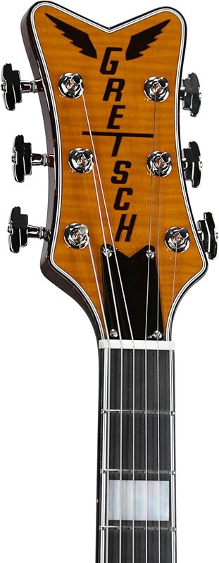 Gretsch G6134TFM-NH Nigel Hendroff Signature Penguin Electric Guitar (with Case), Penguin Amber, Serial Number JT23114436, Headstock Left Front