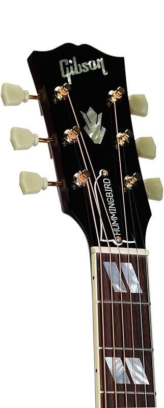 Gibson Hummingbird Original Acoustic-Electric Guitar (with Case), Antique Natural, Serial Number 21014058, Headstock Left Front
