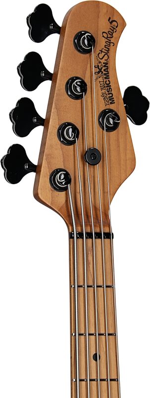 Ernie Ball Music Man StingRay 5 Special HH Electric Bass (with Case), Black Rock, Serial Number K01419, Headstock Left Front