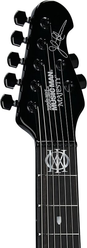 Ernie Ball Music Man Majesty 7 Electric Guitar, 7-String (with Case), Enchanted Flame Maple, Serial Number M018092, Headstock Left Front