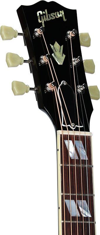 Gibson J-185 Original Acoustic-Electric Guitar (with Case), Vintage Sunburst, Serial Number 21244102, Headstock Left Front