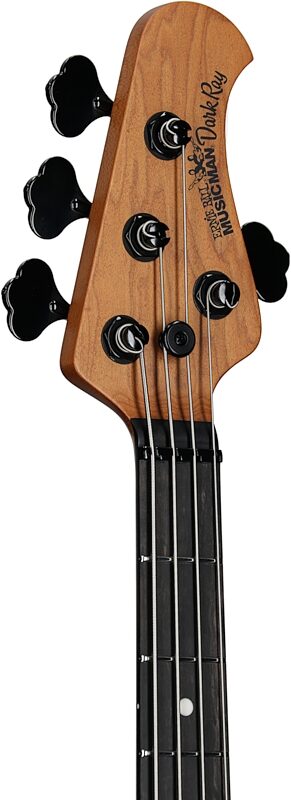 Ernie Ball Music Man DarkRay Electric Bass (with Mono Soft Case), Dark Rainbow, Serial Number S10553, Headstock Left Front