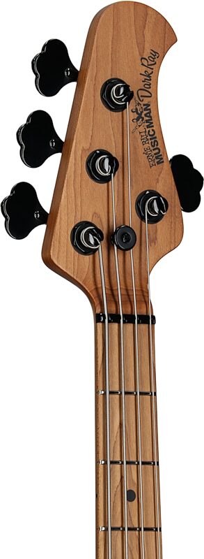 Ernie Ball Music Man DarkRay Electric Bass (with Mono Soft Case), Gold Bar, Serial Number S10543, Headstock Left Front