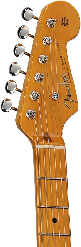 Fender 70th Anniversary American Vintage II 1954 Stratocaster Electric Guitar (with Case), 2-Color Sunburst, Serial Number V704304, Headstock Left Front