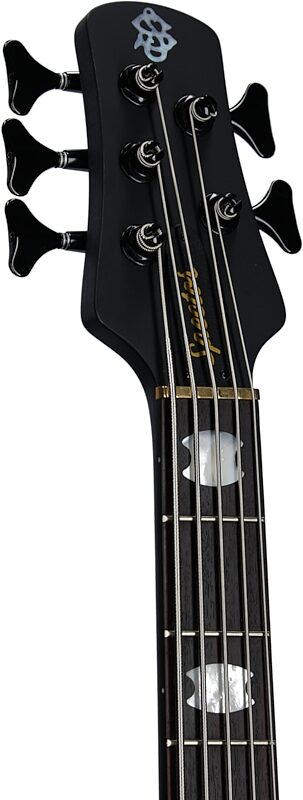 Spector Euro5 LX Electric Bass, 5-String (with Gig Bag), Black Stain Matte, Serial Number 211NB21690, Headstock Left Front
