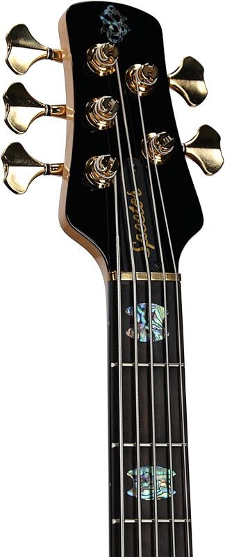 Spector Euro 5 Custom Bass Guitar (with Gig Bag), Natural Gloss, Serial Number ]C121NB21723, Headstock Left Front