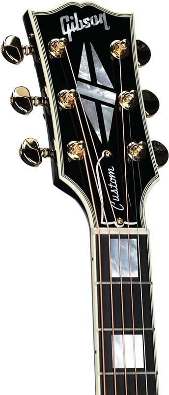 Gibson Custom J-45 Acoustic-Electric Guitar (with Case), Ebony, Serial Number 22994010, Headstock Left Front