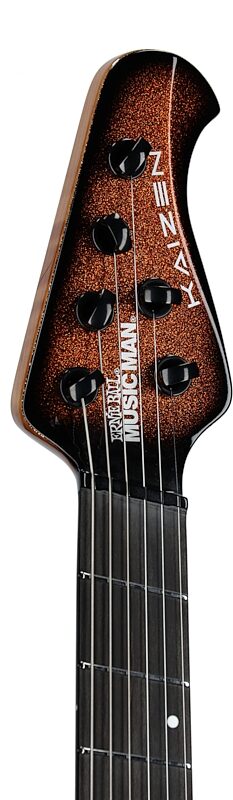 Ernie Ball Music Man Kaizen 6 Electric Guitar (with Case), Ember Burst, Serial Number S09625, Headstock Left Front