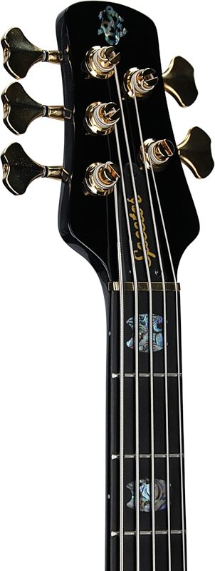 Spector Euro 5 Custom Bass Guitar (with Gig Bag), Natural Black Burst Gloss, Serial Number ]C121NB22356, Headstock Left Front