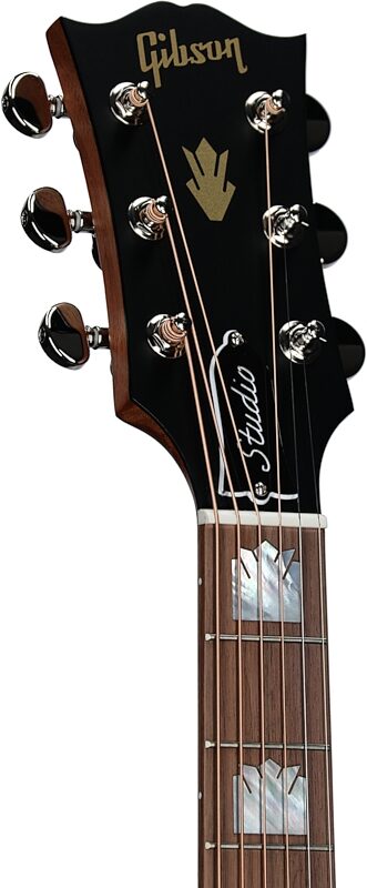 Gibson SJ-200 Studio Walnut Jumbo Acoustic-Electric Guitar (with Case), Satin Natural, Serial Number 20085066, Headstock Left Front