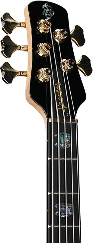 Spector Euro 5 Custom Bass Guitar (with Gig Bag), Natural Gloss, Serial Number ]C121NB22307, Headstock Left Front