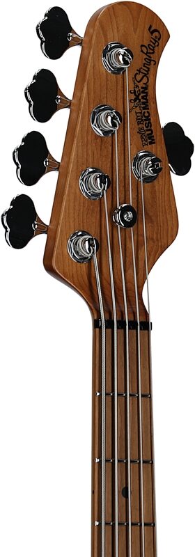 Ernie Ball Music Man StingRay 5 Special HH Electric Bass (with Case), Hot Honey, Serial Number K06091, Headstock Left Front