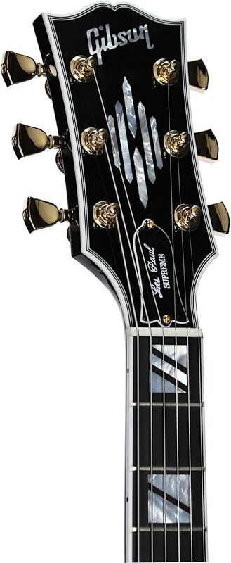 Gibson Les Paul Supreme AAA Figured Electric Guitar (with Case), Transparent Ebony Burst, Serial Number 232640206, Headstock Left Front
