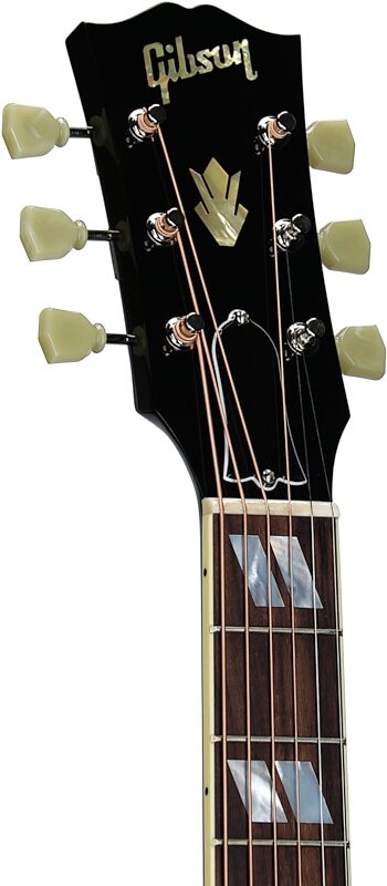 Gibson J-185 Original Acoustic-Electric Guitar (with Case), Vintage Sunburst, Serial Number 20595084, Headstock Left Front