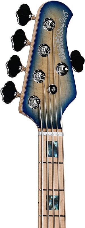 Ernie Ball Music Man BFR StingRay Special 5 Electric Bass (with Mono Case), Paua Blue, Serial Number F93740, Headstock Left Front