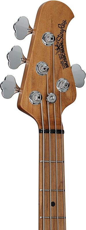 Ernie Ball Music Man StingRay Special HH Electric Bass (with Case), Oxblood, Serial Number K06519, Headstock Left Front