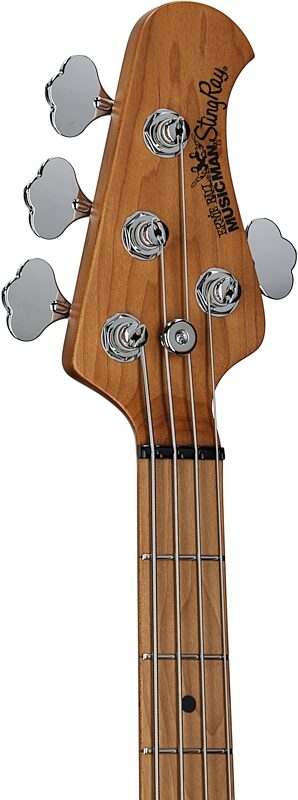 Ernie Ball Music Man StingRay Special HH Electric Bass (with Case), Hot Honey, Serial Number K06297, Headstock Left Front