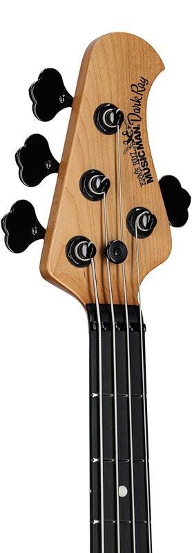 Ernie Ball Music Man DarkRay Electric Bass (with Mono Soft Case), Dark Rainbow, Serial Number S12002, Headstock Left Front