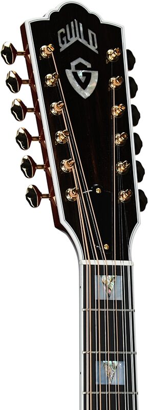 Guild F-512E Acoustic-Electric Guitar, 12-String (with Case), Natural, Serial Number US250268, Headstock Left Front