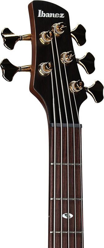 Ibanez SR5505 Prestige Electric Bass, 5-String (with Case), Mocha Flat, Serial Number 210001F2500896, Headstock Left Front