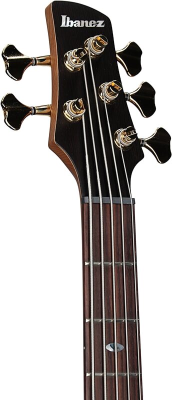 Ibanez SR5505 Prestige Electric Bass, 5-String (with Case), Mocha Flat, Serial Number 210001F2500347, Headstock Left Front