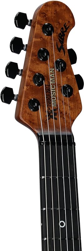 Ernie Ball Music Man Rabea Massaad Sabre Electric Guitar (with Case), Emerald Hill Burst, Serial Number S11996, Headstock Left Front