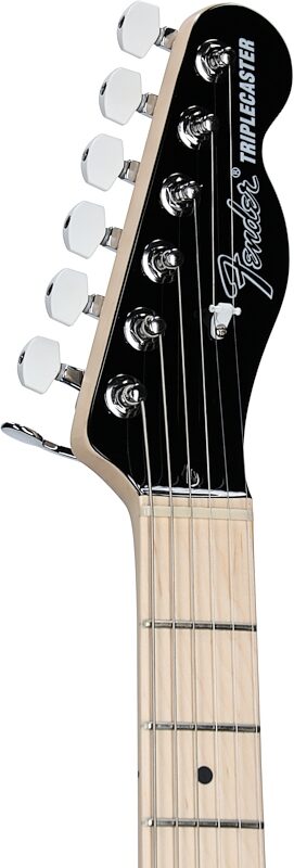 Fender Limited Edition Jack White Triplecaster Telecaster Electric Guitar, Maple Fingerboard (with Case), Black, Serial Number JW240778, Headstock Left Front
