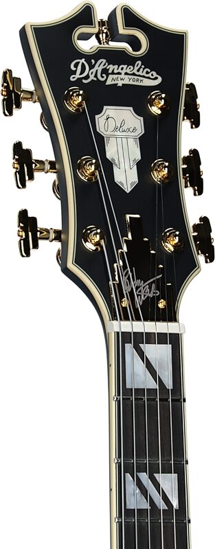 D'Angelico Deluxe Bobby Weir 3 Electric Guitar, Matte Stone, Serial Number W2401295, Headstock Left Front