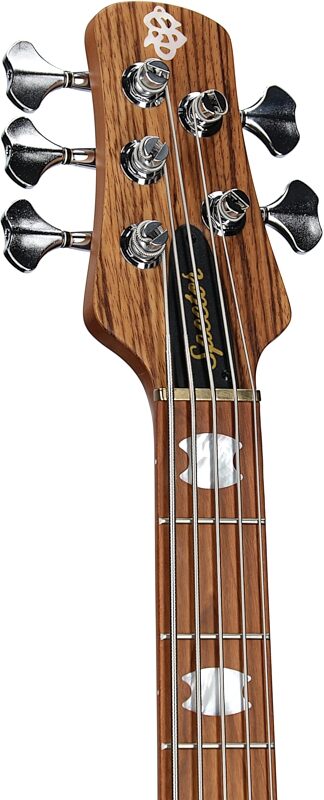 Spector Euro 5 RST Electric Bass, 5-String (with Gig Bag), Zebrawood Natural Matte, Serial Number NB22793, Headstock Left Front