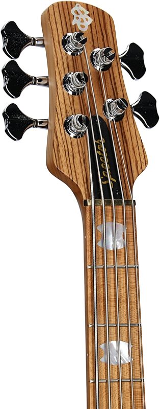 Spector Euro 5 RST Electric Bass, 5-String (with Gig Bag), Zebrawood Natural Matte, Serial Number NB22777, Headstock Left Front