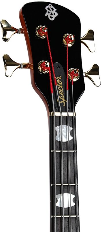 Spector Euro 4 Doug Wimbish Signature Model Electric Bass, Amber Gloss, Serial Number 21NB22880, Headstock Left Front