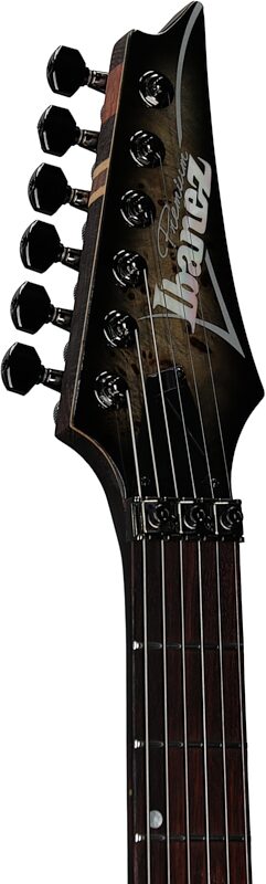 Ibanez S1070PBZ Premium Electric Guitar (with Gig Bag), Charcoal Black Burst, Headstock Left Front
