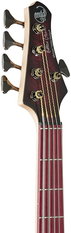 MTD Andrew Gouche Signature AG-5 Electric Bass, 5-String, Smoky Purple Satin, Scratch and Dent, Headstock Left Front