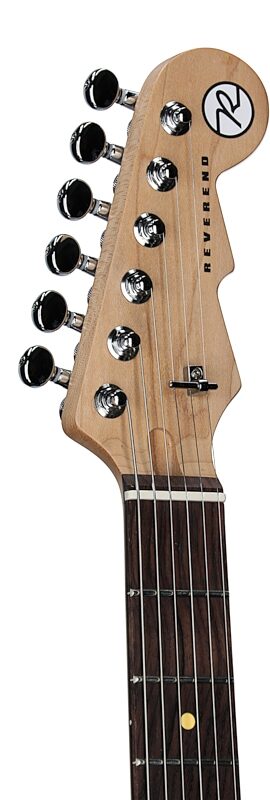 Reverend Club King 290 Electric Guitar, Midnight Black, Headstock Left Front