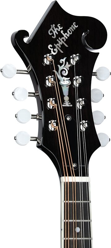 Epiphone F-5G Mandolin (with Case), Cremona Sunburst, Headstock Left Front