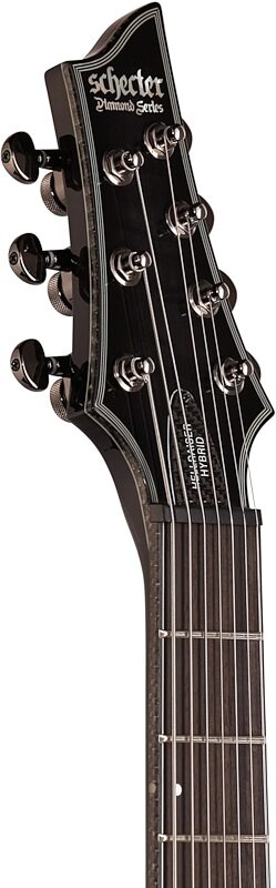 Schecter Hellraiser Hybrid C-7 Electric Guitar, 7-String, Transparent Black Burst, Headstock Left Front