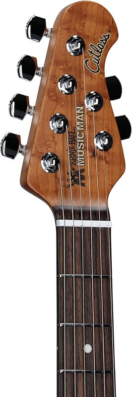 Ernie Ball Music Man Cutlass RS HSS Electric Guitar (with Case), Lakeside Blue, Headstock Left Front