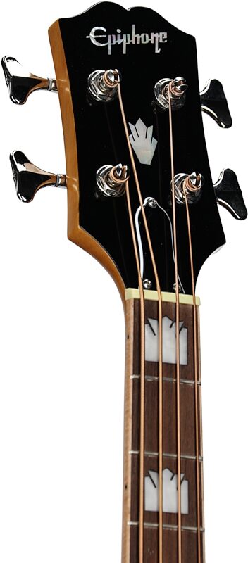 Epiphone El Capitan J-200 Studio Acoustic Electric Bass Guitar, Aged Natural, Headstock Left Front