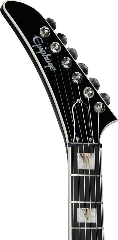 Epiphone Extura Prophecy Electric Guitar, Left-Handed (with Gig Bag), Aged Jet Black Metallic, Headstock Left Front