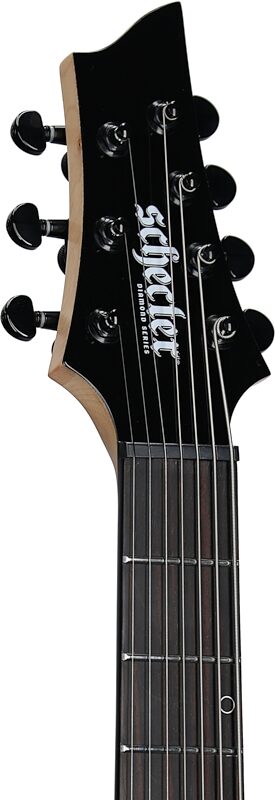 Schecter Sunset-7 Triad Electric Guitar, Left-Handed (7-String), Gloss Black, Headstock Left Front