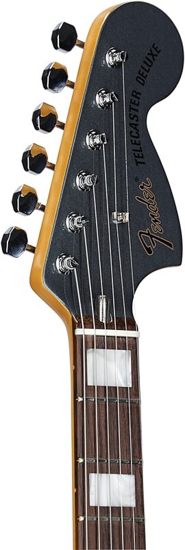 Fender Chris Shiflett Cleaver Telecaster Deluxe Electric Guitar (with Case), Charcoal, Headstock Left Front