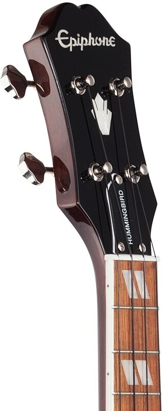 Epiphone Hummingbird Tenor Acoustic-Electric Ukulele (with Gig Bag), Tobacco Sunburst, Blemished, Headstock Left Front