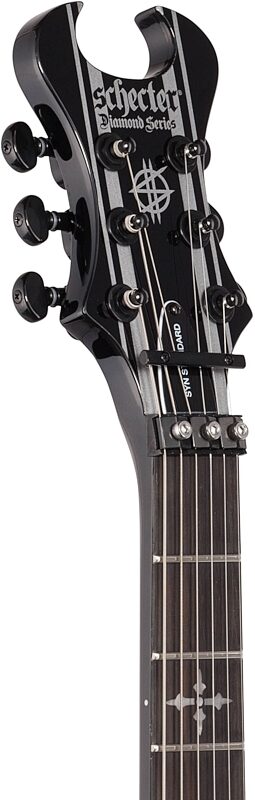 Schecter Synyster Gates Standard Electric Guitar, Black Silver Stripes, Headstock Left Front
