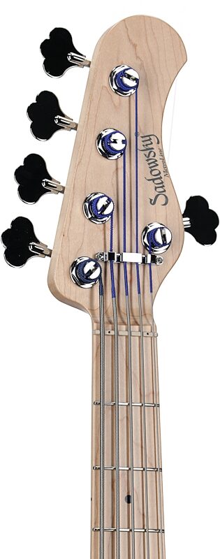 Sadowsky MetroLine 24-fret Modern Bass, 5-String (with Gig Bag), Ocean Blue, Headstock Left Front