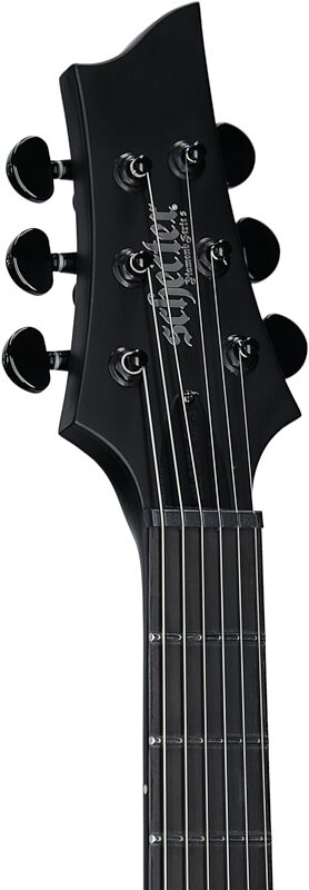 Schecter PT Black Ops Electric Guitar, Satin Black Open Pore, Scratch and Dent, Headstock Left Front