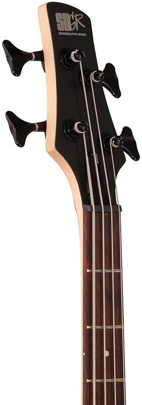 Ibanez SR300E Electric Bass, Weathered Black, Headstock Left Front