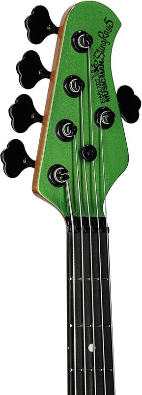 Ernie Ball Music Man StingRay 5 Special HH Electric Bass (with Case), Kiwi Green, Headstock Left Front