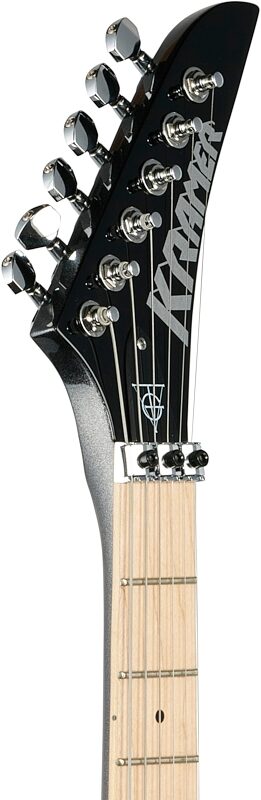 Kramer Tracii Guns Gunstar Voyager Electric Guitar (with Gig Bag), Black Metal, Custom Graphics, Headstock Left Front